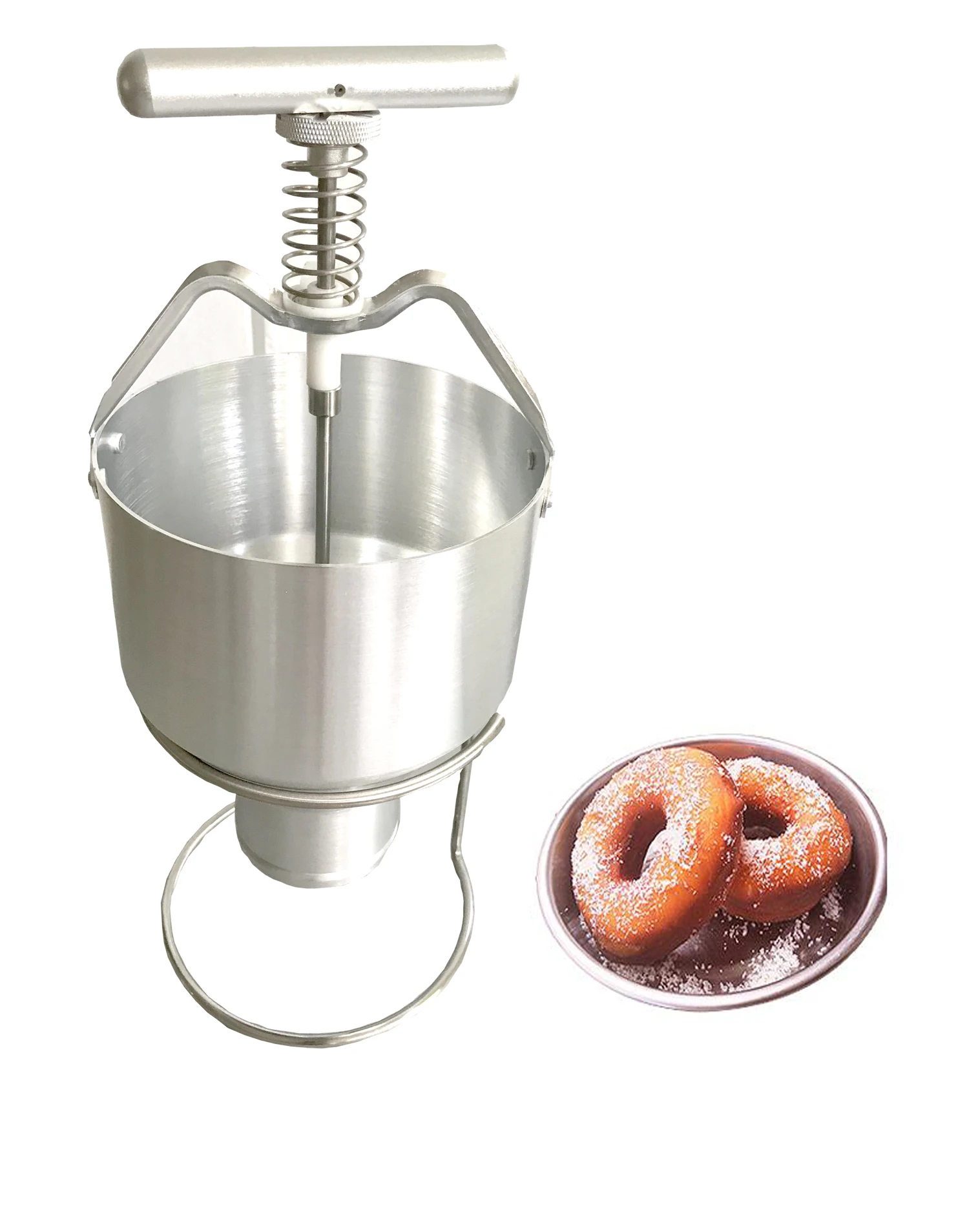 Stainless Steel 2.5L Donut Maker Waffle Dispenser Donut Mould Snack Machine Manual Food Processor Adjustment Size