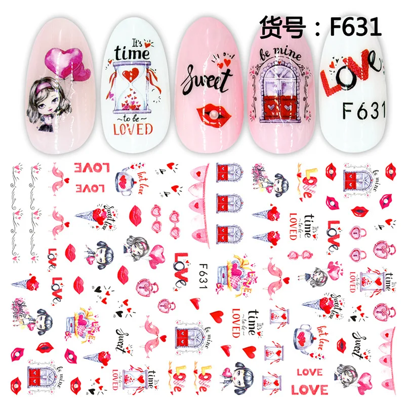 Morixi nail art sticker Geometric leaves plant heart butterfly animals ultra thin foils nail decals WG072