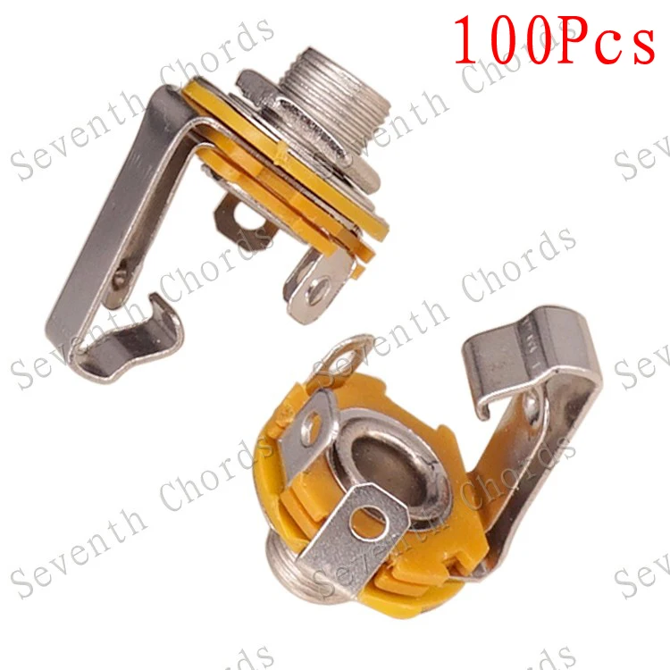 

100 Pcs Mono Closed Circuit Bass Guitar Jack Plug Input Socket / Pickup jack