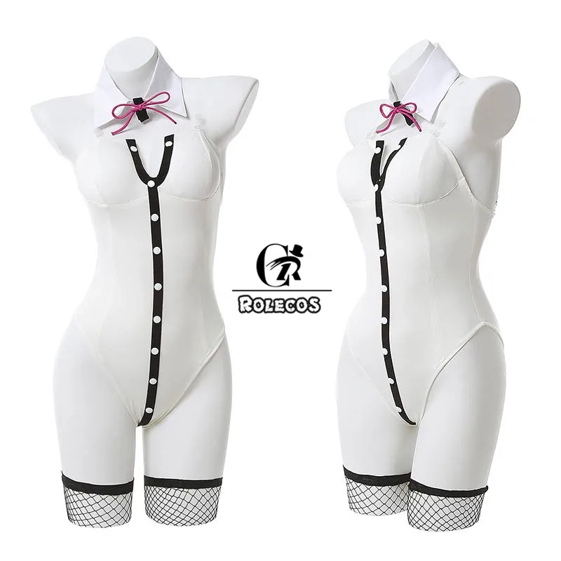 ROLECOS DanganRonpa Cosplay Chiaki Nanami Cosplay Danganronpa Chiaki Nanami Cosplay Costume Bunny Girl Sexy Jumpsuit Bodysuit