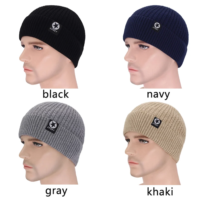 Brand Skullies Beanies Men\'s Winter Beanie Hat Winter Hats For Men Cap Winter Knitted Hat Women Bonnet Homme Male Mask Solid Cap