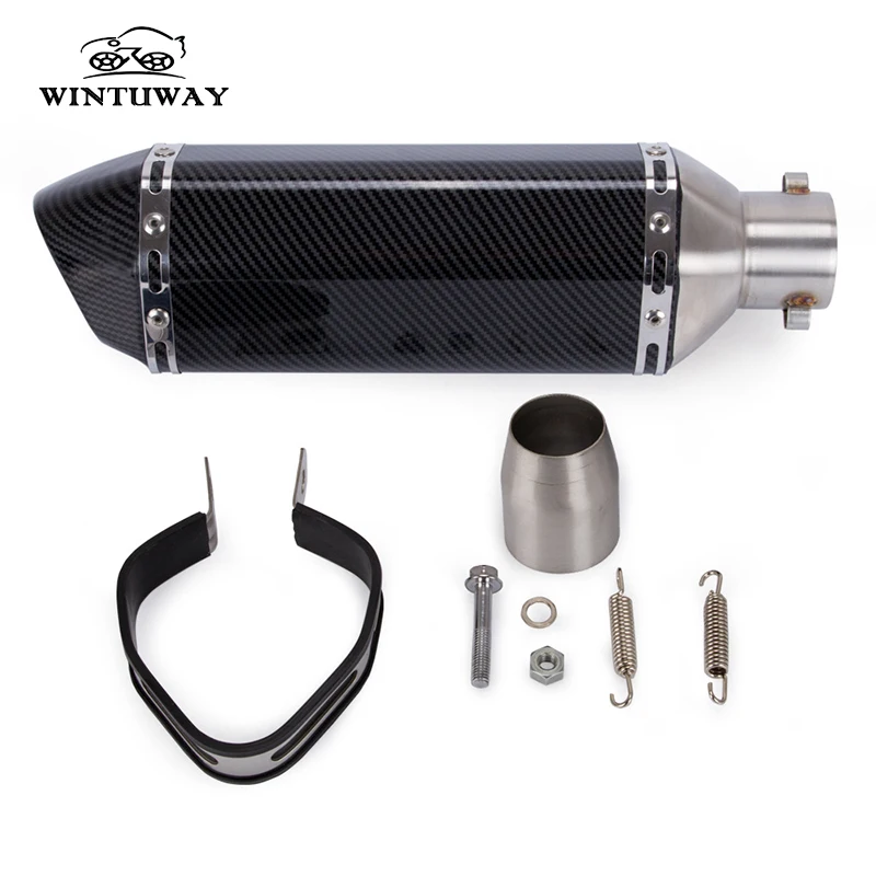 WINTUWAY Hot Sale Motorcycle Exhaust Systems Universal Muffler Motorbike 51mm Inlet Exhaust With Stainless Steel B-EP019-J