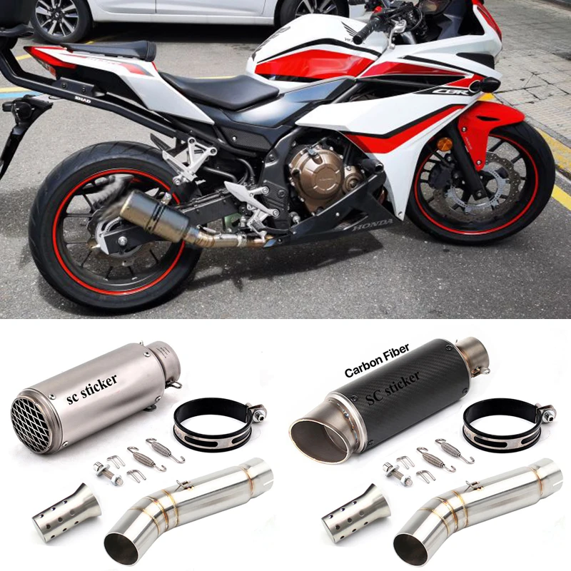 CBR500 Motorcycle Exhaust Muffler slip on Escape moto Modified Middle Link Mid Pipe For Honda CBR500R CB500X CB500F 2013- 2019