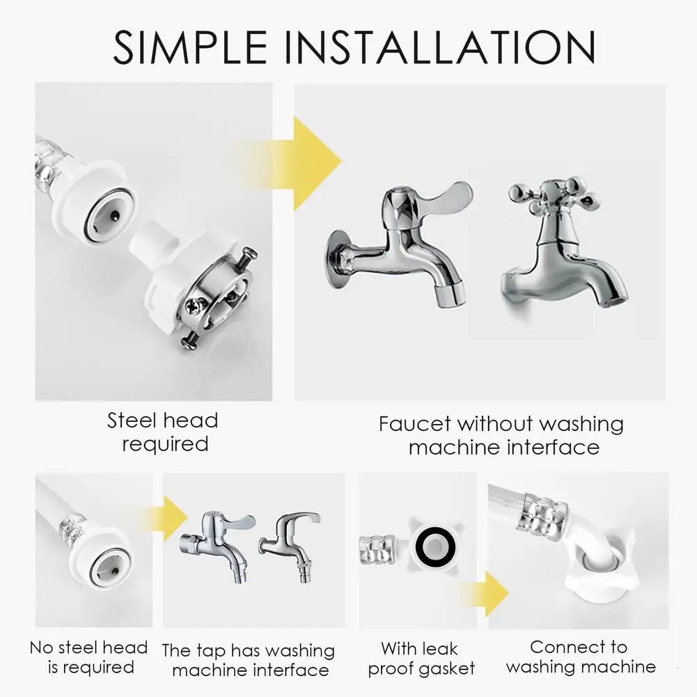 Lavatrice automatica tubo acqua durevole bianco ingresso tubo tubo acqua tubo flessibile doccia espandibile tubo flessibile in Silicone