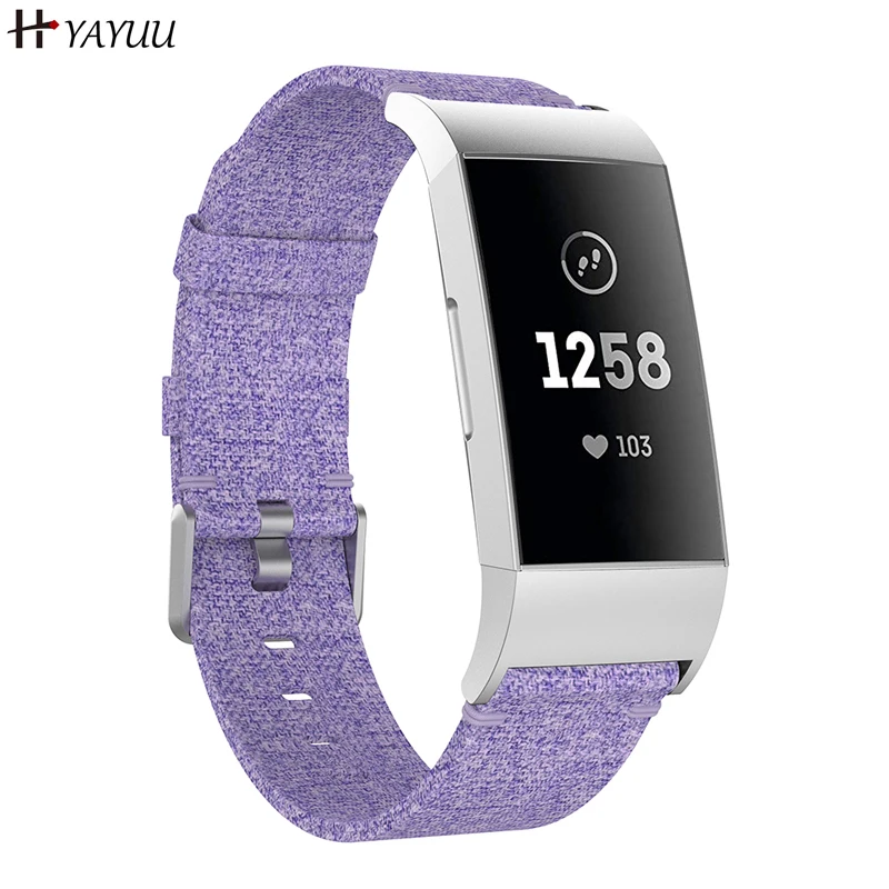 YAYUUผ้าใบทอสำหรับFitbit Charge 4 / Charge 3 / Charge 3 SE Band Soft Breathableผ้าสายรัดข้อมือ