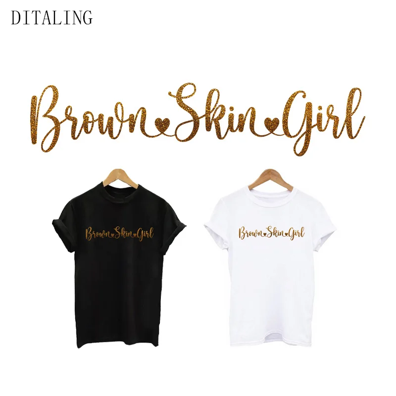

Brown Skin Girl Patch On Clothing African American Women Thermal Stickers Iron On Transfers Patch Brown Sugar Sticker On T-Shirt