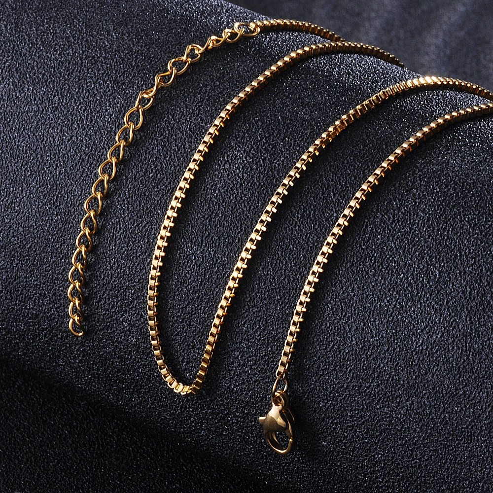 

20Pcs/lot Stainless Steel Box Chain Necklace DIY Necklace Thickness 1.5mm for Women Jewelry Necklace