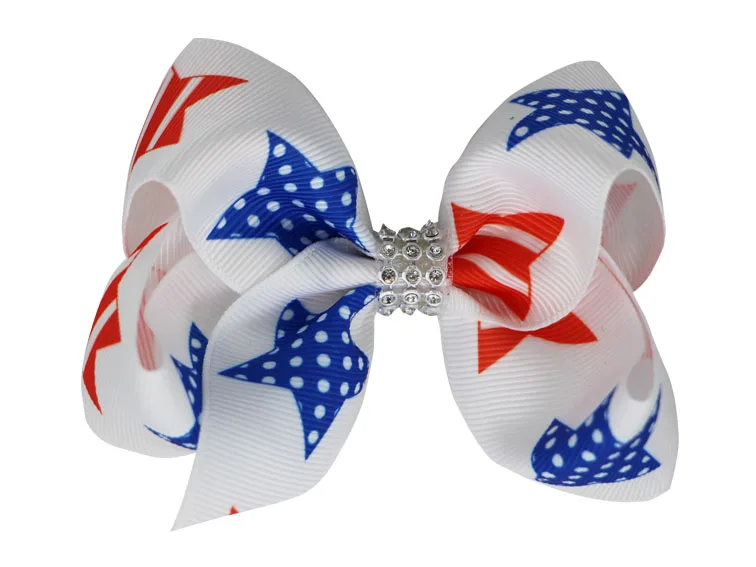 23 Colors 3.5inch Independence Day Bowknot 4th of July Hair Bow  hair clip American Flag Patriotic Bows Hair accessories