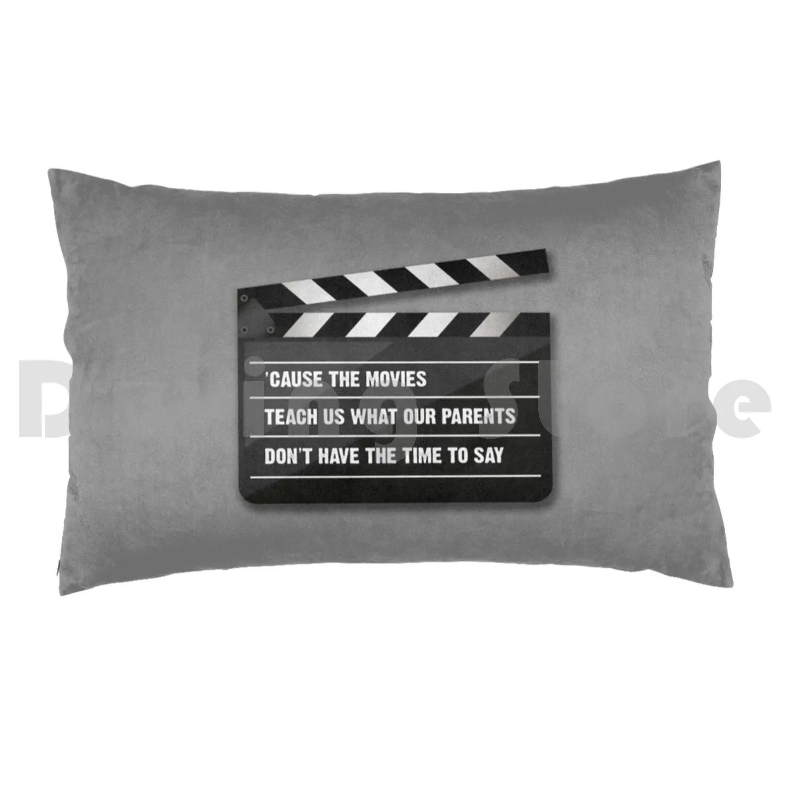 Movies Pillow Case Printed 50x75 Movies Cinema Take Sign Black White Chalk Parents Teach Teacher Learning Fun