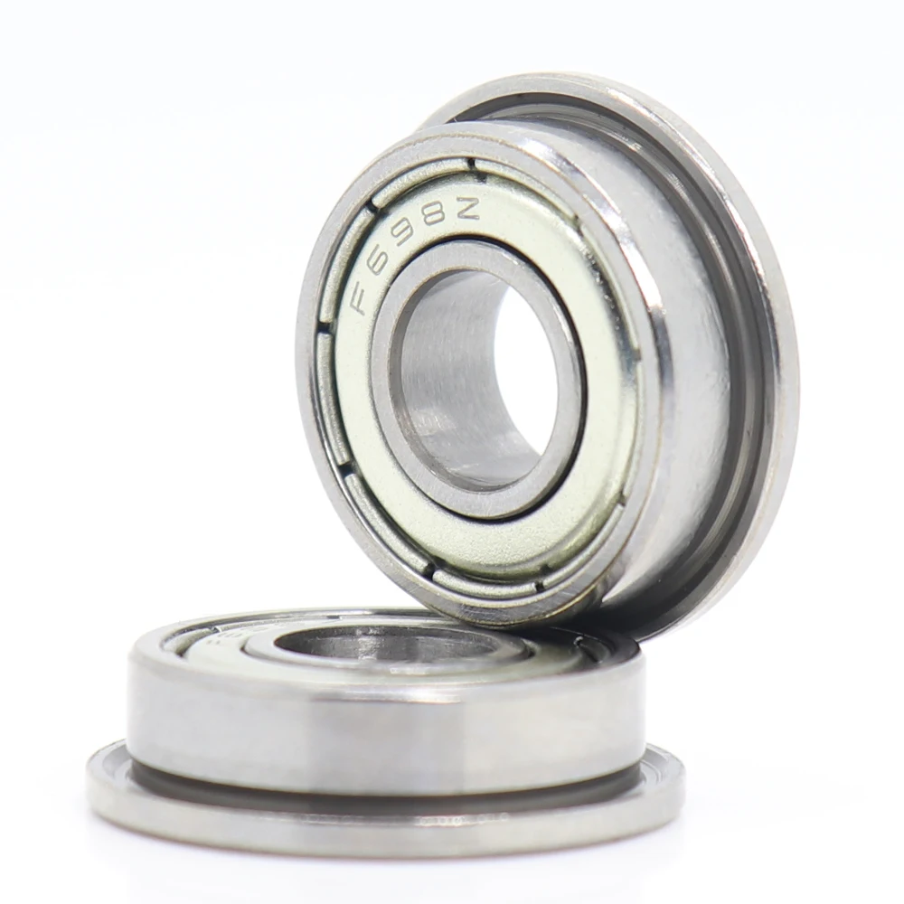 10PCs F698ZZ Flange Bearing 8*19*6 mm ABEC-1 F698 Z ZZ Flanged Ball Bearings F619/8ZZ 698zz