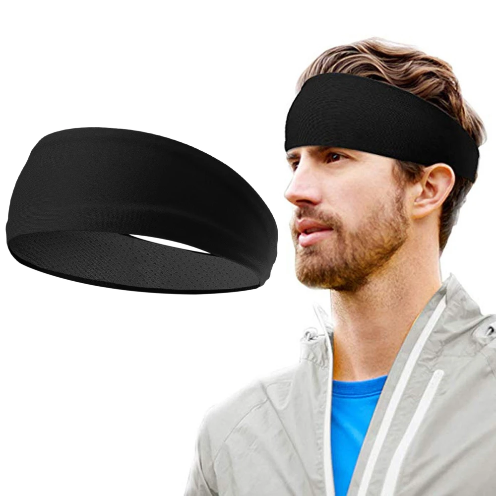 

2PCS Sport Headband Yoga Sweatband Hair Band Anti-slip Fitness Headwear Elastic Hair Band Athletic Headband for Cycling Exercise