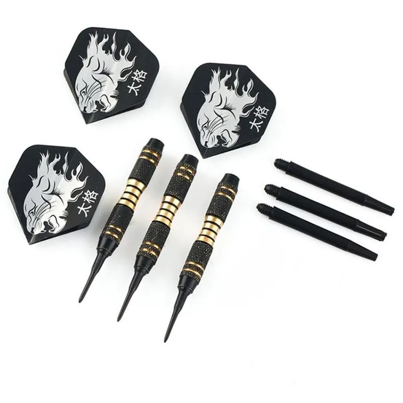 3pcs/Set Professional Black Darts 18g Safty Soft Darts Electronic Games Dartboard Soft For Indoor Tip Dardos W1A0