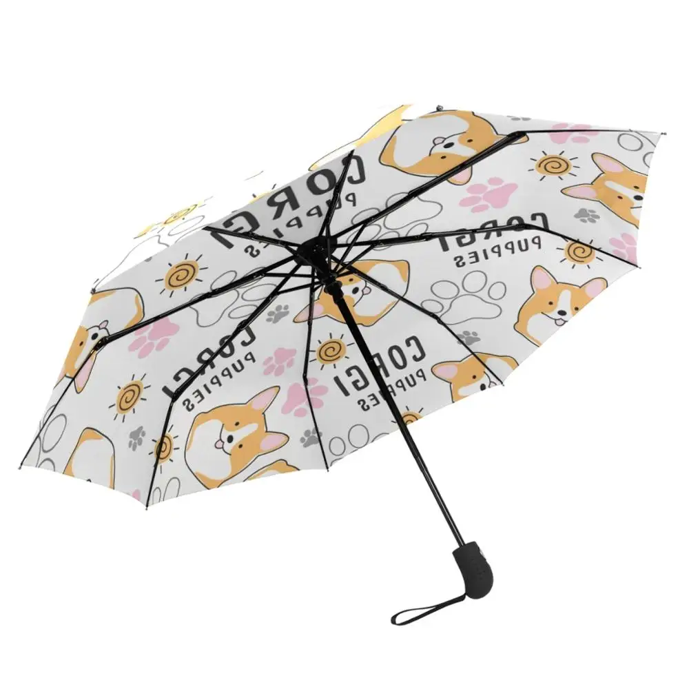 Personalized Automatic Umbrella Rain Women Three Folding Umbrellas Windproof Custom Design Umbrella Female Waterproof Parasol