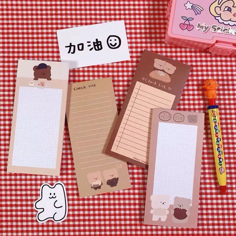 50 Sheets Kawaii Bear Daily To Do List Memo Note Planner Check List Paperlaria Agenda School Office Stationery