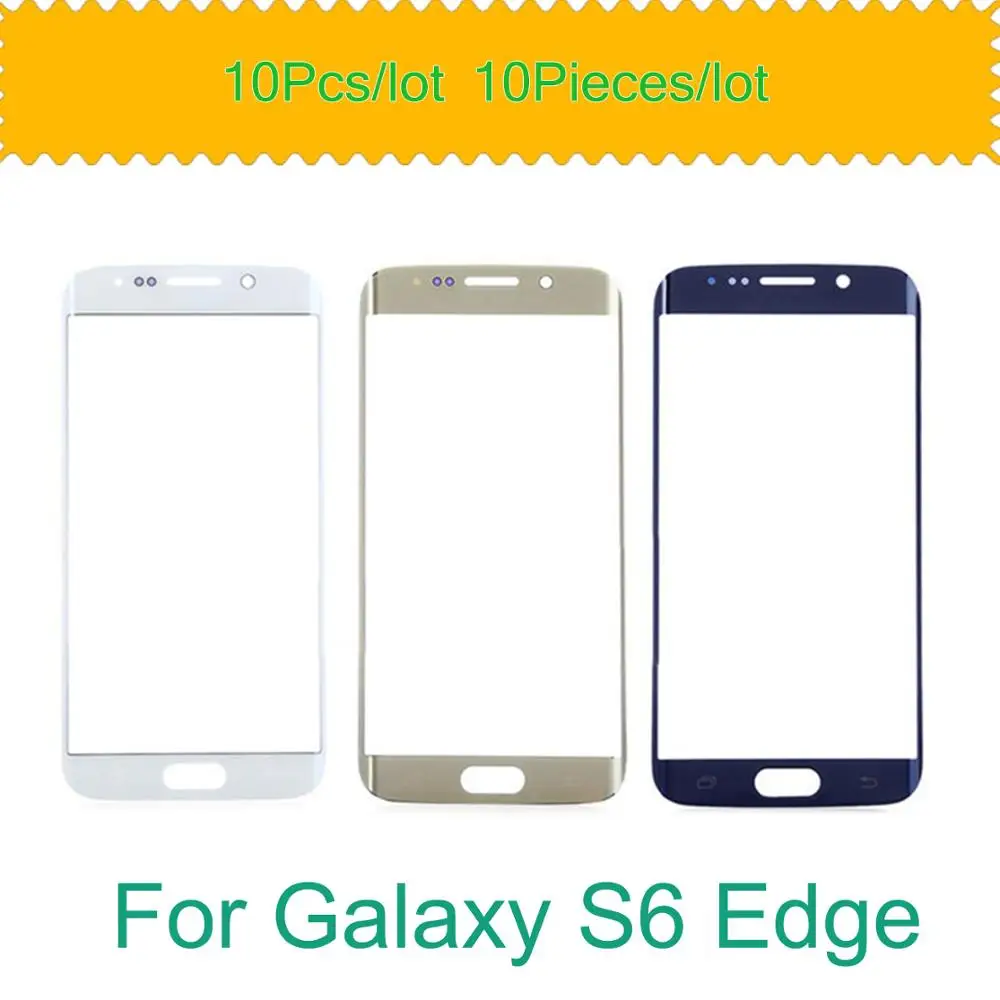 10Pcs/Lot For Samsung Galaxy S6 Edge G925 Touch Screen Panel Front Outer Glass LCD Lens With OCA