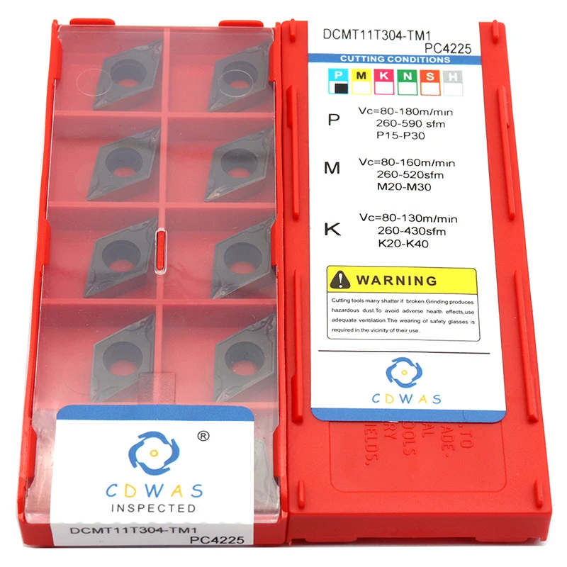 Outil de tournage interne DCMT11T304 TM1 PC4225, Inserts en carbure bicolore de haute qualité, CNC, coupe-tour pour l'acier