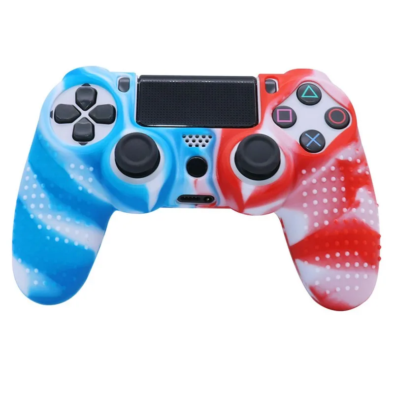 Protective Cover Cases Two-color Soft Rubber Shell Cover Gamepad Silicone Case For PS4 Controller Handle