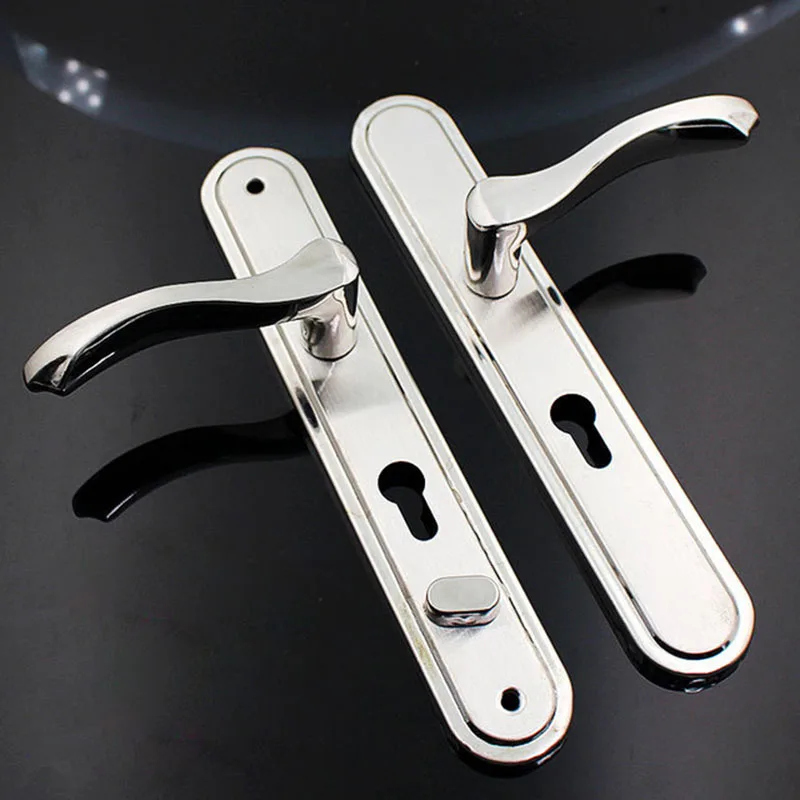 Imagem -02 - Anti-theft Mortise Door Handle Estreito Entrance Lock Largura 45 mm Aço Inoxidável