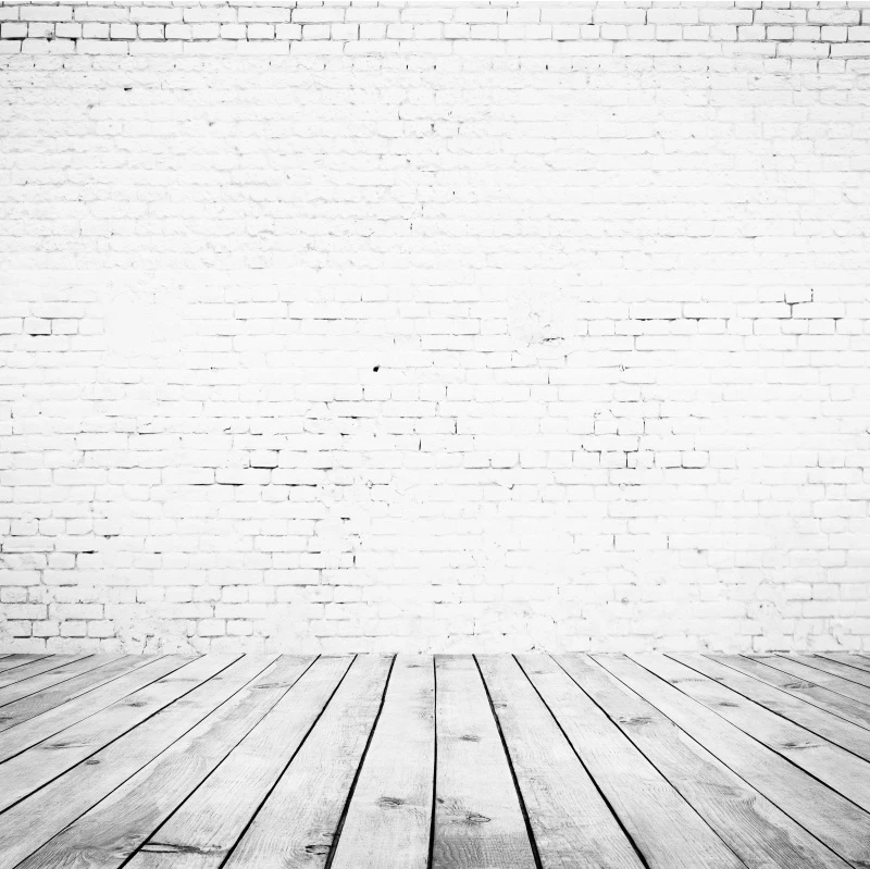 Laeacco-fondo fotográfico de vinilo con pared de ladrillo blanco para recién nacido, telón de fondo con diseño de suelo de madera para sesión fotográfica, retrato de bebé, estudio fotográfico