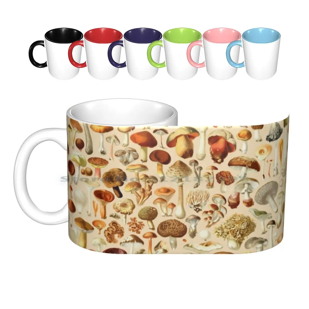 Vintage Mushroom Designs Collection Ceramic Mugs Coffee Cups Milk Tea Mug Mushroom Edible Poisonous Vintage Retro Collection