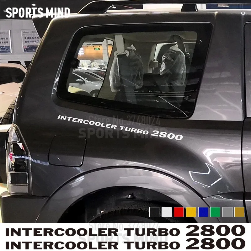 2 X Intercooler Turbo 2800 Vinyl Car Styling For Mitsubishi Delica L300 Pajero Shogun Accessories Car Sticker Decal Automobiles