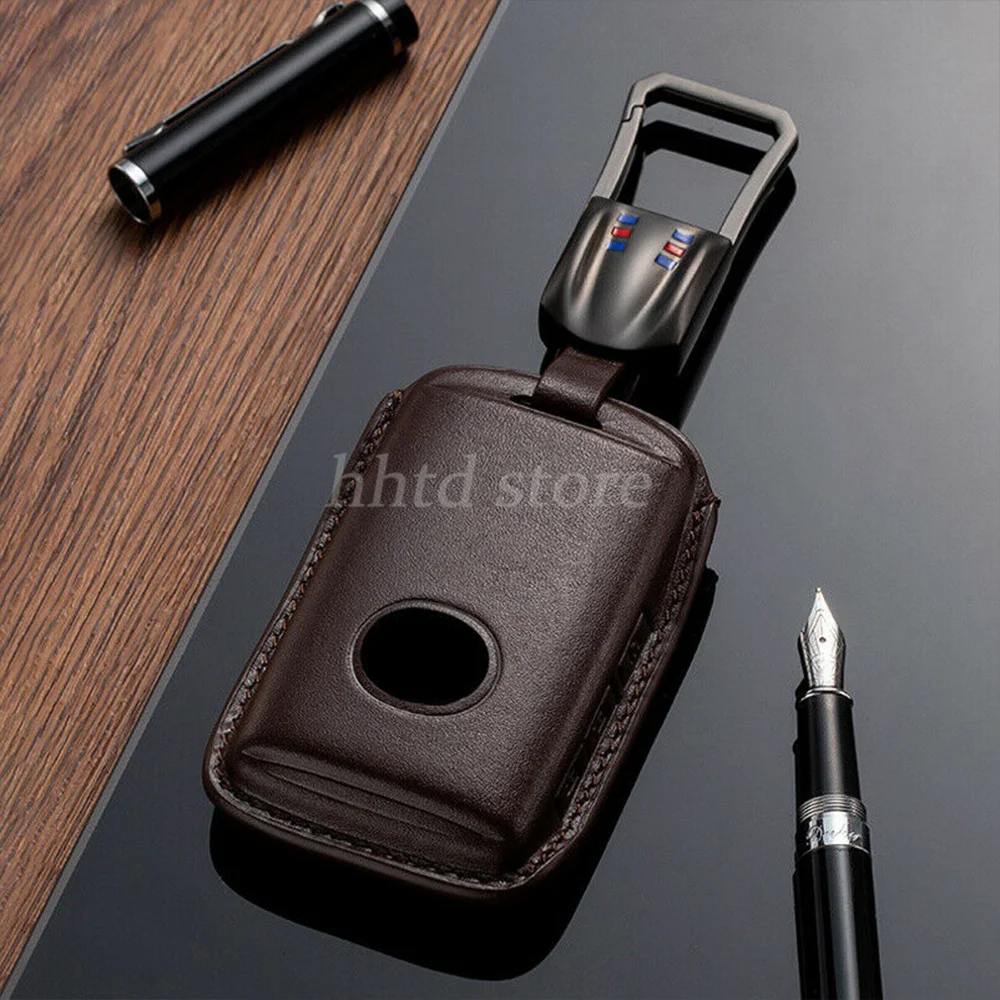 

For Mazda 3 CX-30 CX-9 2019 2020 Genuine Leather Keyless Remote Start Car Key Fob Cover Case Shell Protector Holder Accessories