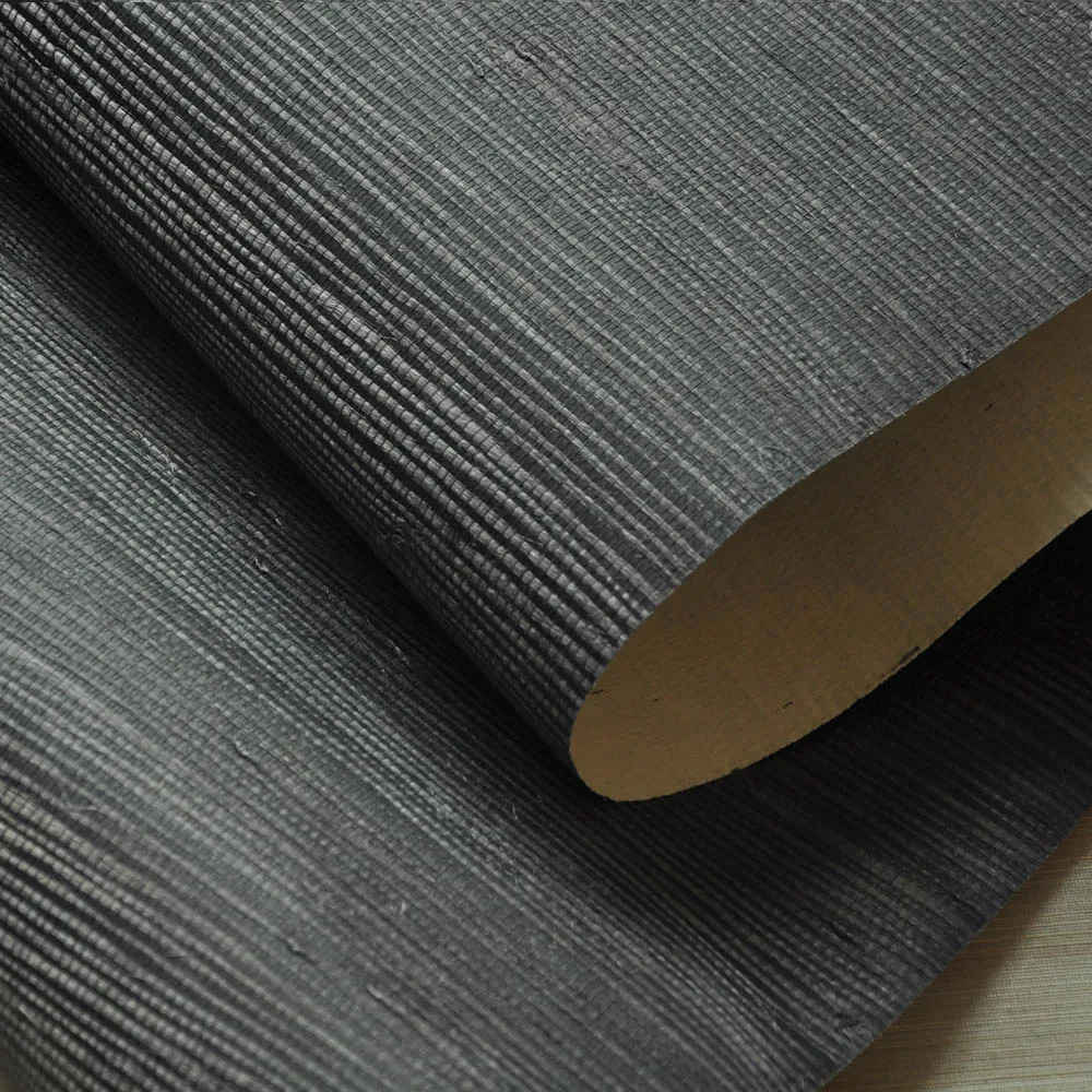 MYWIND Grasscloth Black Moonless Night Jute Natural 3D Wallpaper For Hotel/KTV/Cafe Center Decor Manufacture Wallpaper