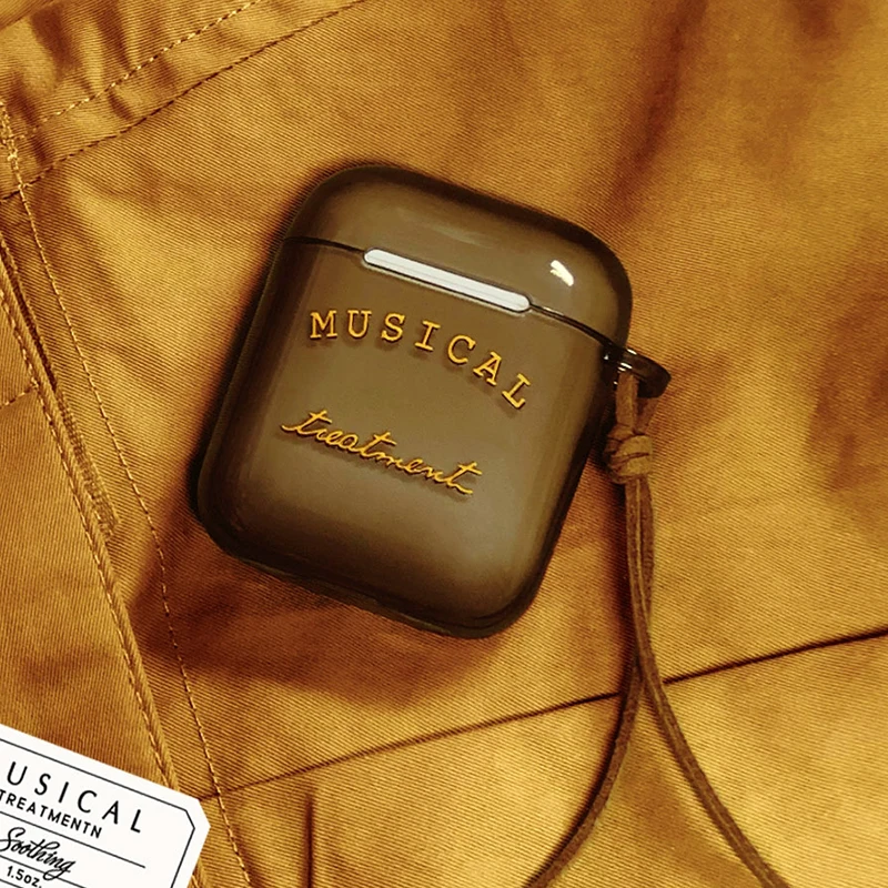 Simpatico cartone animato smeraldo lettere custodia per Apple Airpods 2 1 Cover Art pittura custodia per auricolare trasparente per airpod Pro scatola per cuffie