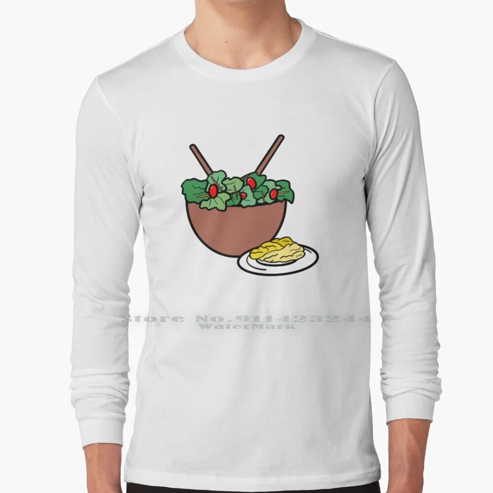 Tossed Salads And Scrambled Eggs 100% Cotton Long Sleeve T Shirt Frasier Crane Kelsey Grammer Food Classic Tv Tv Classics