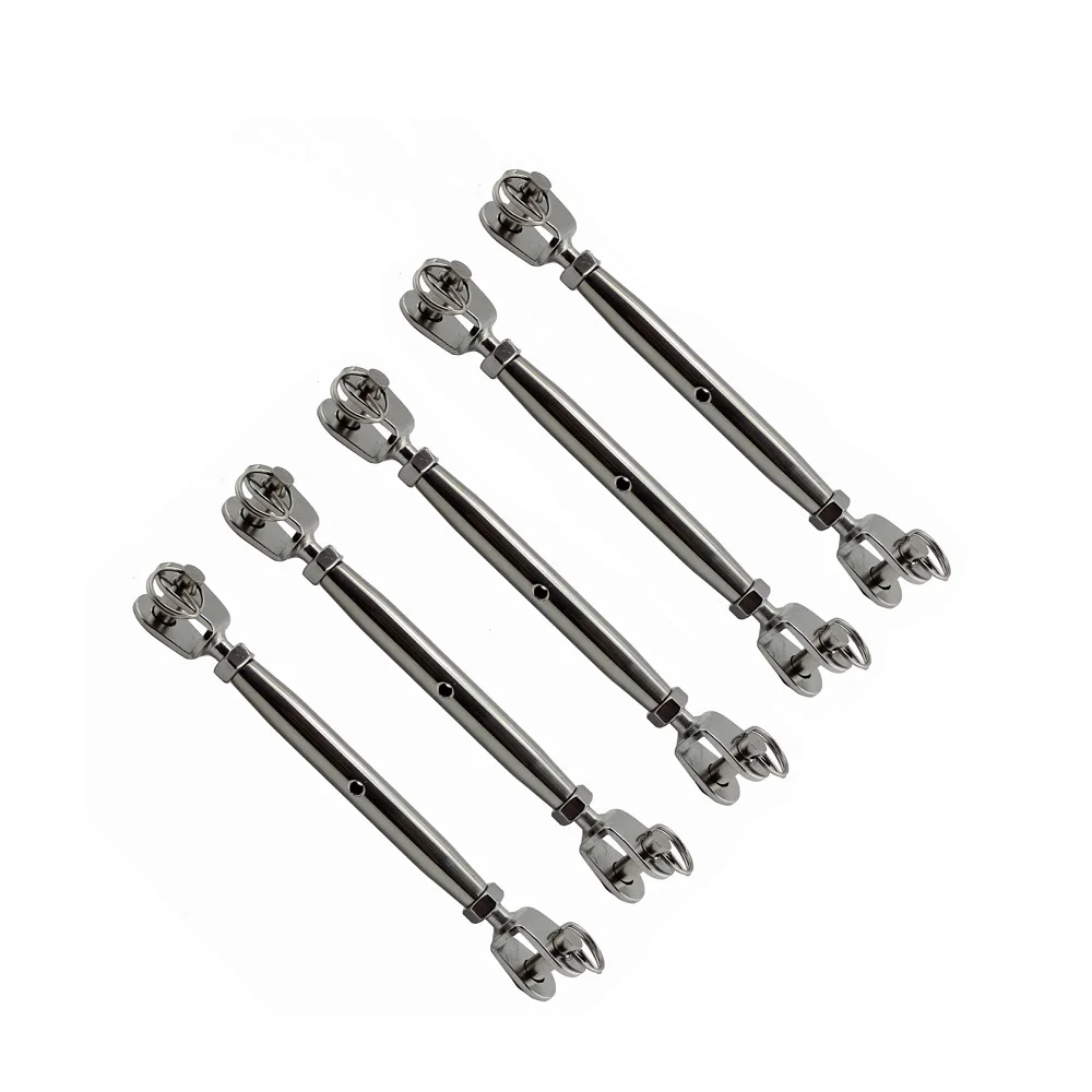 

5PCS 316 Stainless Steel Jaw And Jaw Turnbuckle M5 M6 M8 Marine Sailboat Swageless Stub End Pipe Turnbuckles Rigging Hardware