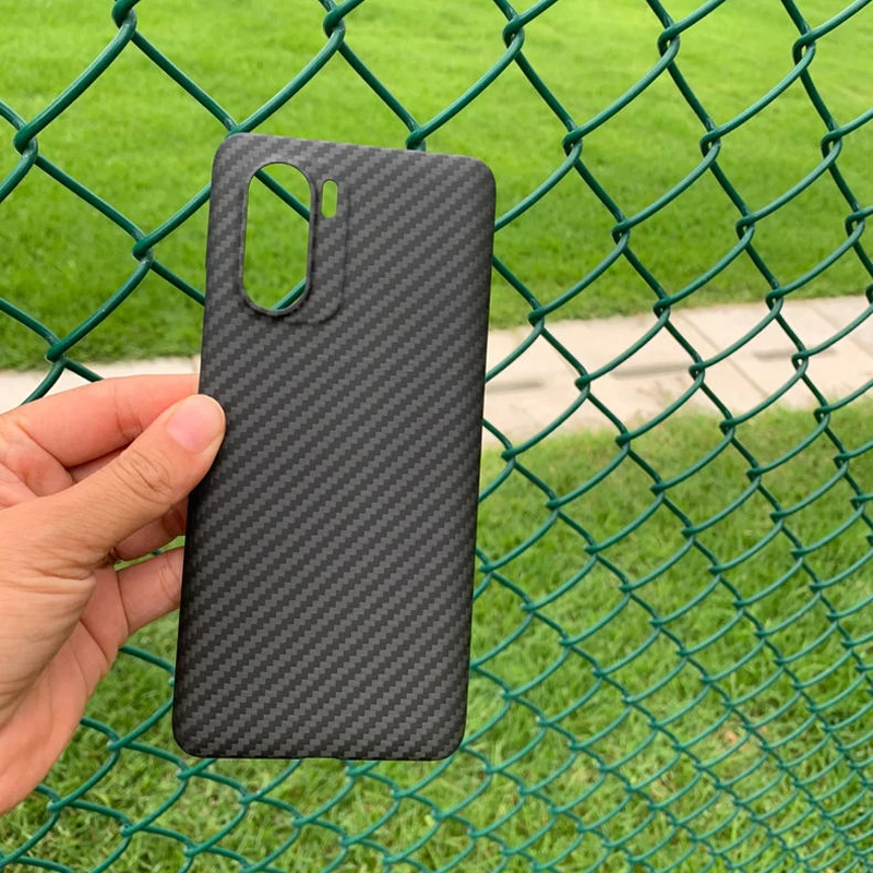 Real Carbon Fiber Phone Case For Xiaomi Mi POCO F3 Thin And Light Attributes Aramid Fiber Strong Case