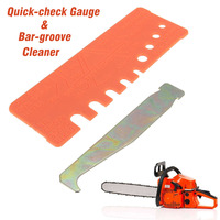 New 2Pcs/Set General Chainsaw Chain Tool Bar Groove Cleaner & Quick-check Gauge Accessories