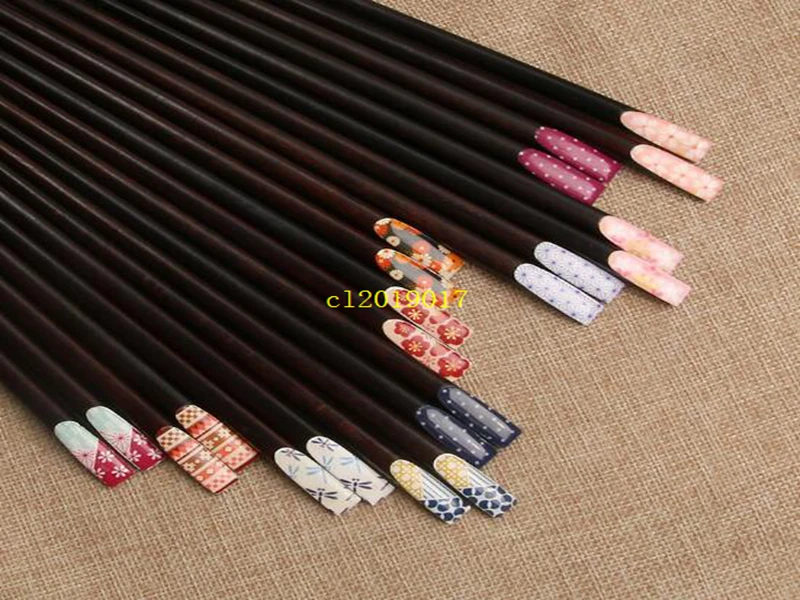 Japanese-style Natural Wooden Chopsticks Cherry Flower Home Restaurant Kids Chop Sticks Sushi Sticks Children Gift