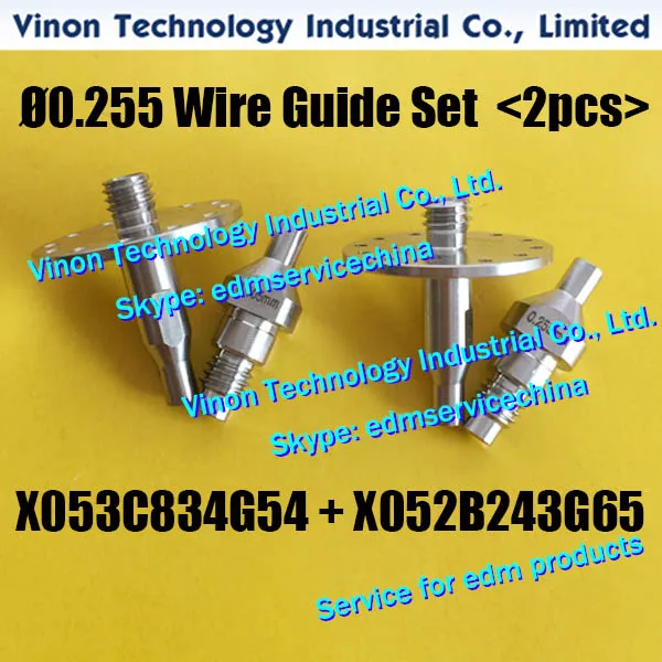 (2pcs) Ø0.305mm Set M132+M133 Diamond Wire Guide Upper&Lower (X053C834G56+X052B243G62) for DWC-CX.FX X053-C834-G56,X052-B243-G62