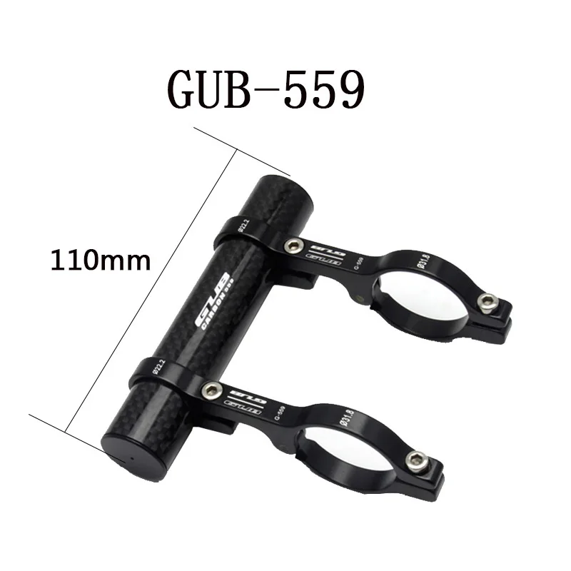 GUB Bicycle Carbon HandleBar Extender Mount Lamp Bracket CNC Aluminum Alloy MTB Bike Flashlight Extension Holder 110-202mm