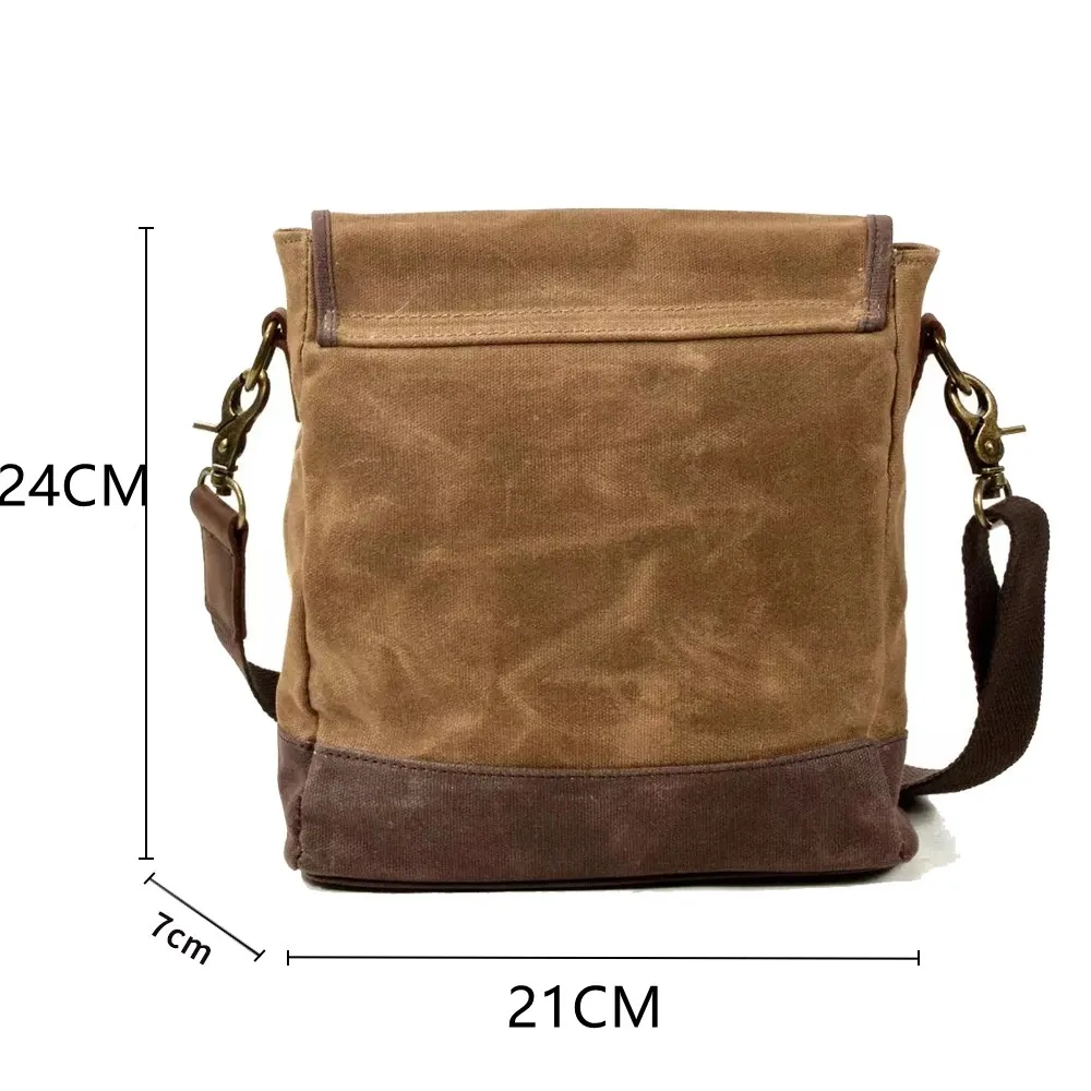 SCIONE Men Shoulder Bags Oil Wax Canvas Leather Crossbody Bag Men Military Vintage Casual Travel Outdoor Messenger Bags