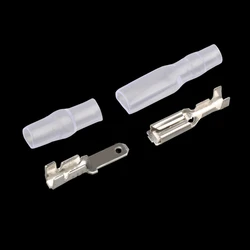 50Sets(200pcs) 2.8mm Wire Connectors Crimp Terminals Crimp Female/Male Spade Terminals With Transparent Insulating Sleeves 2.8