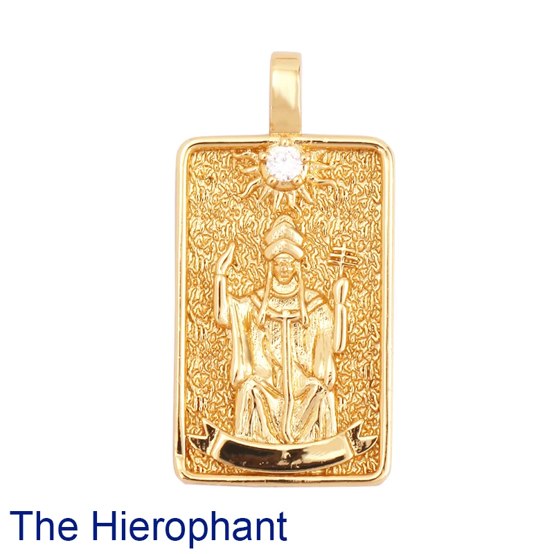 Tarot Karten Charm Anhänger, 2021 Neue 18K Reales Gold Überzogene DIY Schmuck Zubehör für Armbänder Halsketten Machen M06 – Detail 23