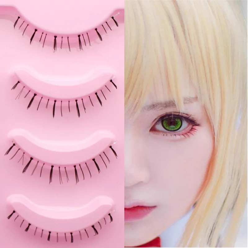 5 Pairs Short Cos Little Devil Lower Eyelashes False Eyelashes Natural Nude Makeup Cute Girl Lower Eyelashes Japanese Makeup