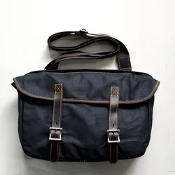 Vintage Multi-Function Commuting Side Cladding General Waterproof Side bag Motorcycle Canvas Satchel Bag Knight Saddle Bag