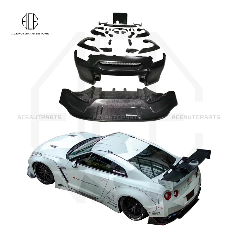 

For Nissan GTR High Quality Half Carbon Fiber Upgrade LB Style Body Kits Fit gtr r35 Car Accessories Spoiler