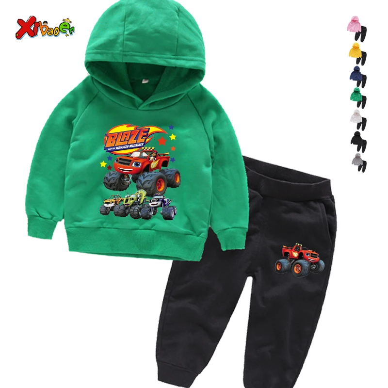 

Clothing Sets Children 2 3 4 5 6 7Years Boys Tracksuits Blaze and The Monster Machines Sport Suits Hoodies Top +Pants 2pcs Set