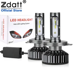 Zdatt H1 ledヘッドライト電球H4 H7 led canbus cspチップ9005 HB3 9006 HB4ランプH11 H8 H9 6000 18k 12vオートフォグライト氷電球2個