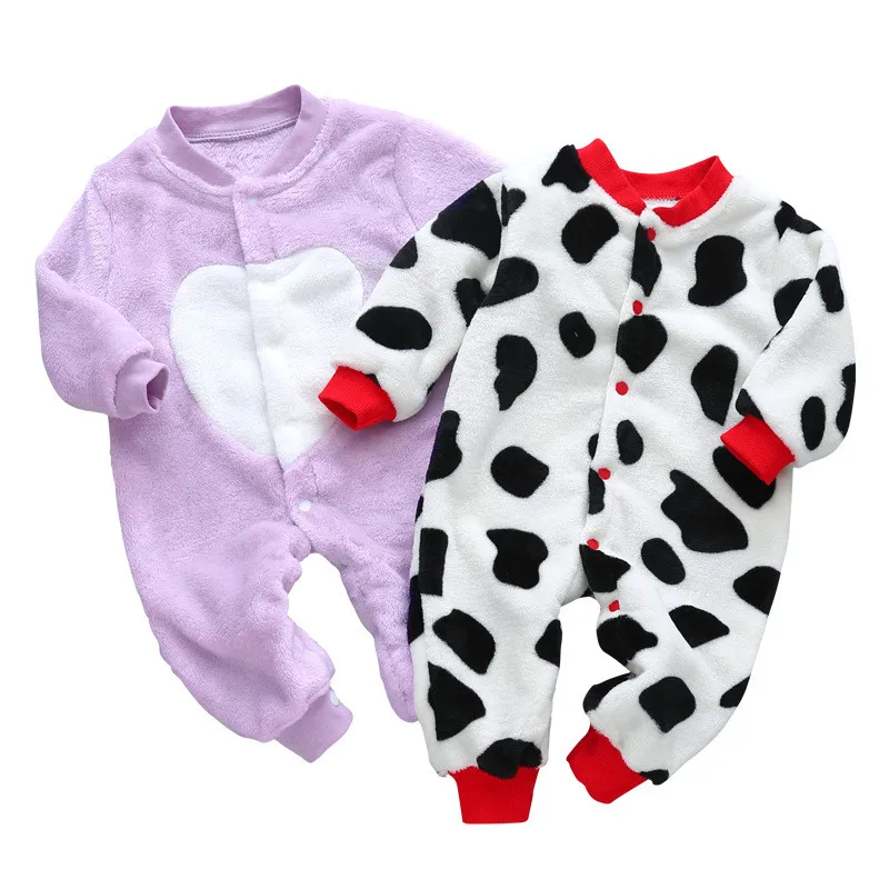 

Newborn Baby Romper Winter Costume Baby Boys Clothes Coral Fleece Warm Baby Girls Clothing Animal Overall Baby Rompers Jumpsuit