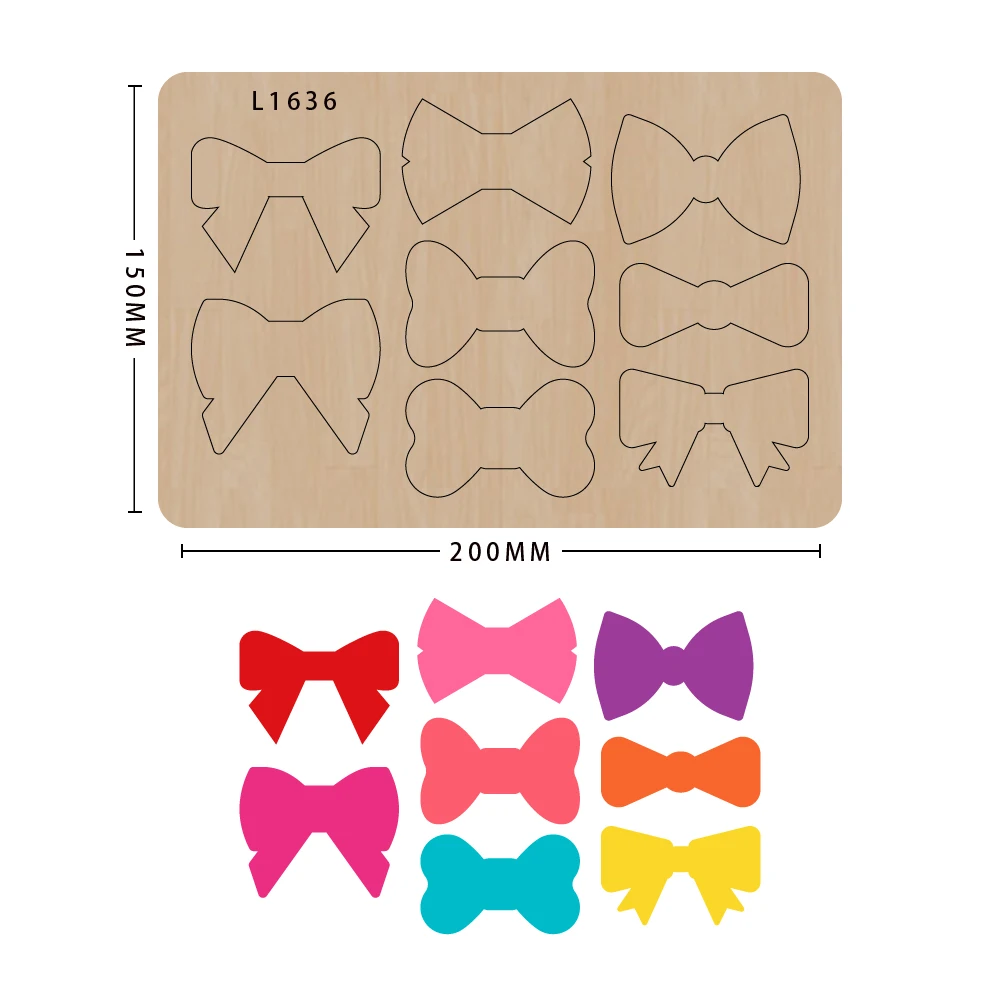 

Wood Die Cuts Bow, DIY Handcraft Making, Decor Supplies, Dies Template, Suitable for Big Shot Machines