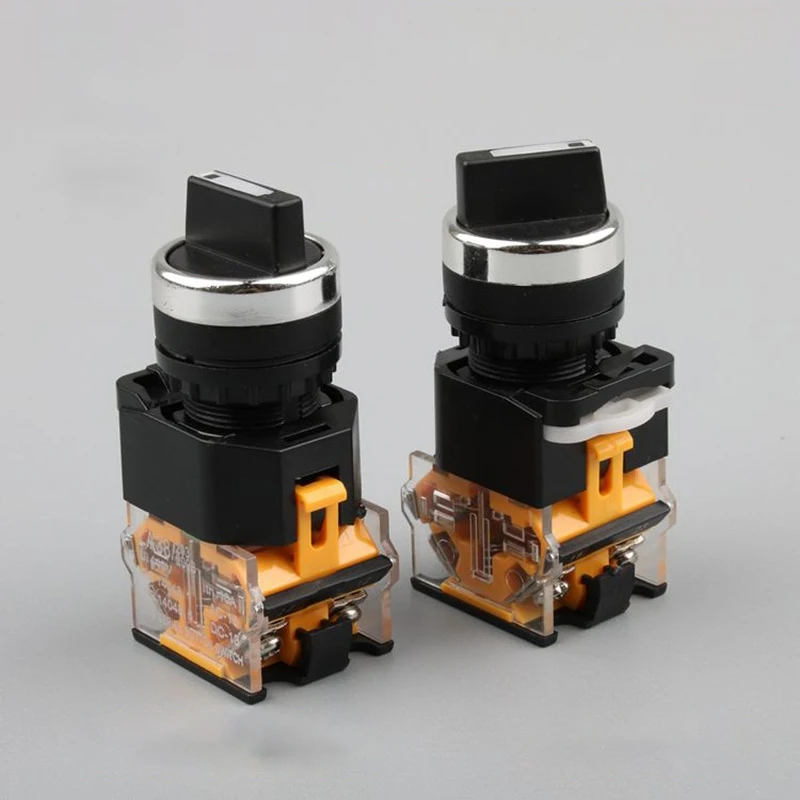 22mm Self-lock Selector Switch 1NO1NC 2/3 Positions Rotary Switches DPST 4 screws 10A400V Power Switch ON/OFF