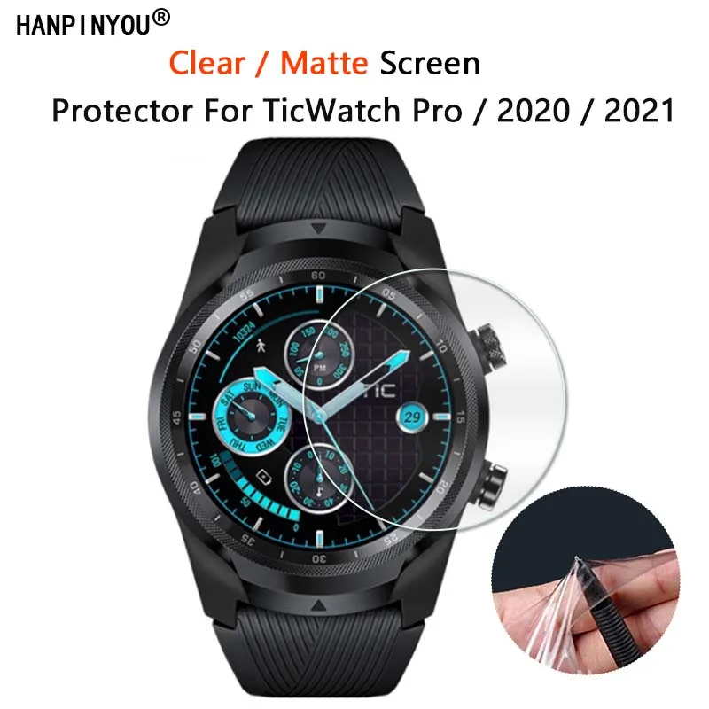 10 Pcs For TicWatch Pro / 2020 / 2021 4G LTE / Bluetooth BLE Clear Glossy / Matte Screen Protector Soft Film -Not Tempered Glass