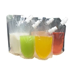 50Pcs 200ml 250ml 300ml 500ml 1L Empty Stand up Plastic Drink Packaging Spout Bag Pouch For Beverage Liquid Juice Milk Water