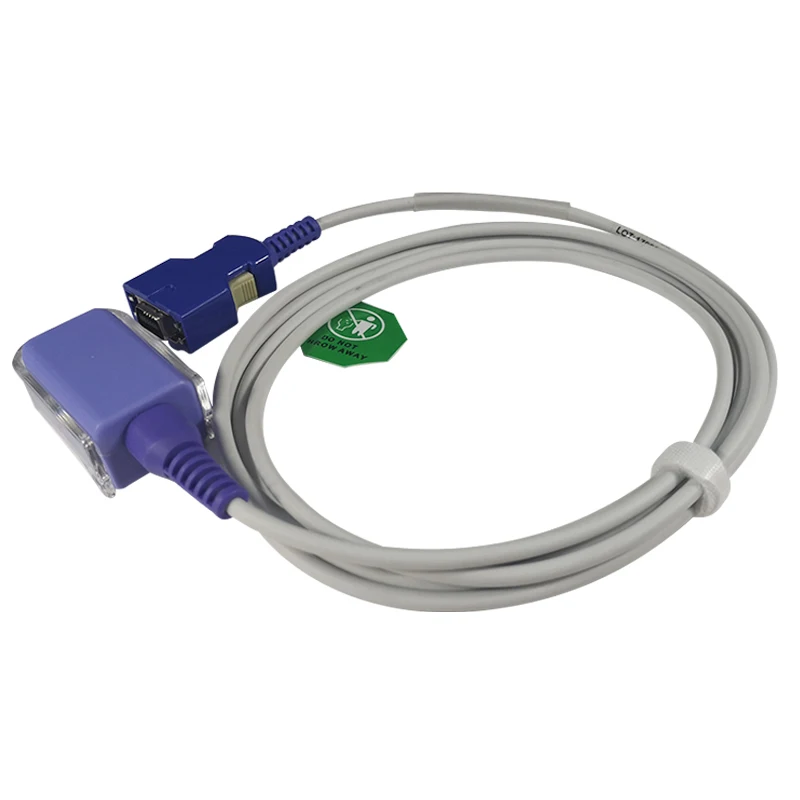 Reusable SpO2 Sensor Extension Cable DOC-10 AMP 14 Pin to DB9 Female for Oxi Tech Patient Monitor N595 N550 N560