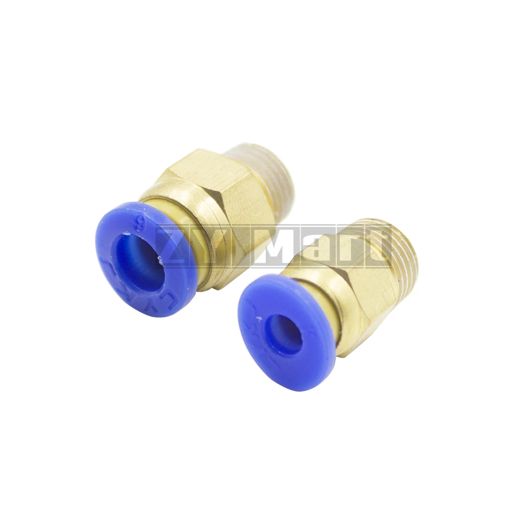 Pneumatic Connectors PC4-01 PC6-01 For V6 V5 3D Printers Parts 1.75mm 3mm Quick Coupler J-head Fittings Hotend Copper Part